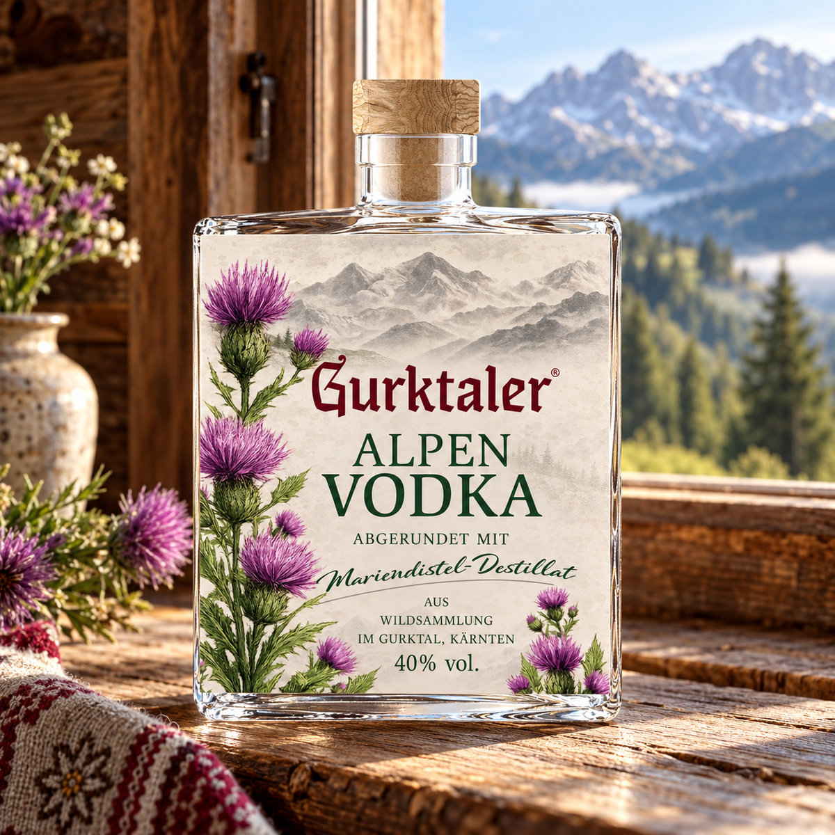 Gurktaler Alpen Vodka mit Mariendistel 0,5l, 40% vol.